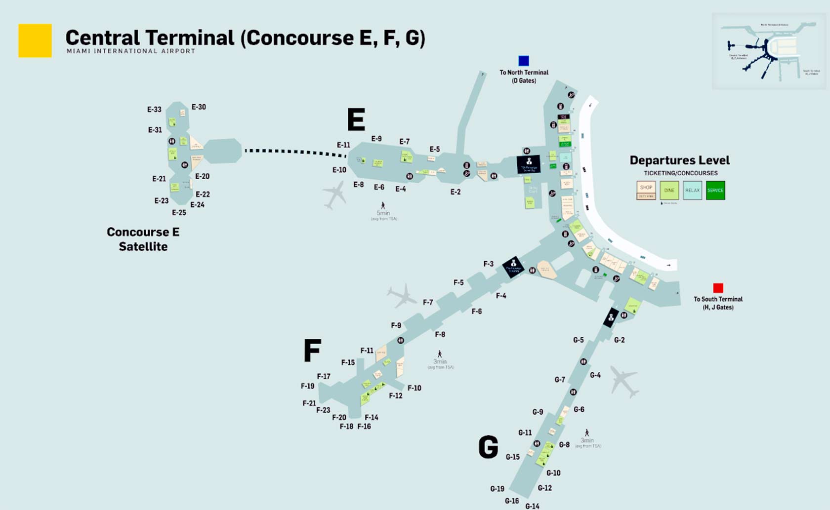 Central Terminal Mia Airport E F G At Miami Airport S Gate   Central Terminal Miami Airport 