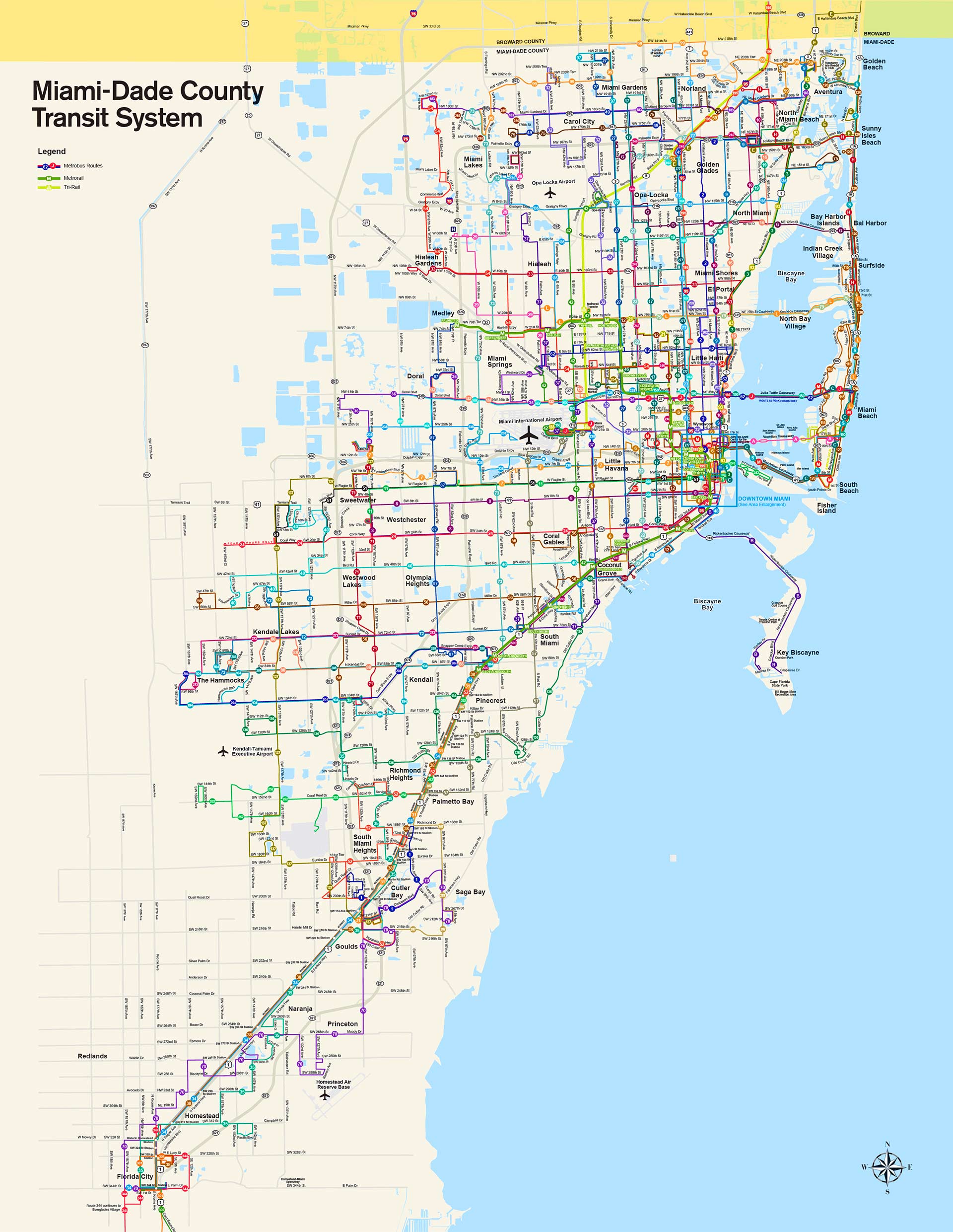 Metrobus map miami airport