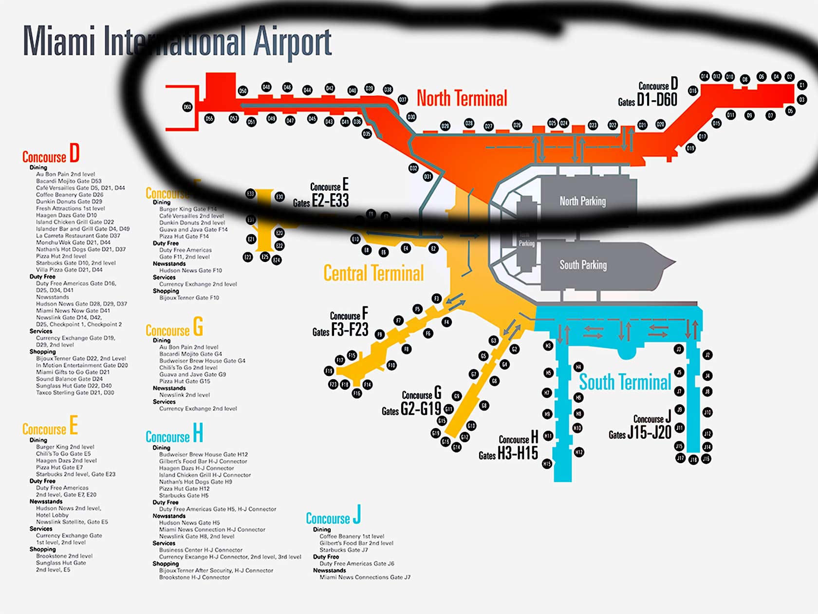 North Terminal map mia